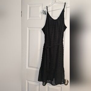 Grace Karin Black XXL dots spaghetti strap dress
